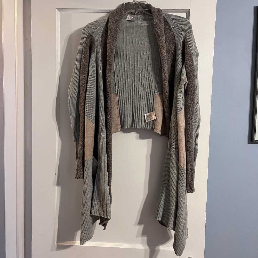 Sparrow Anthropologie Colorblock Draped Cardigan Sweater